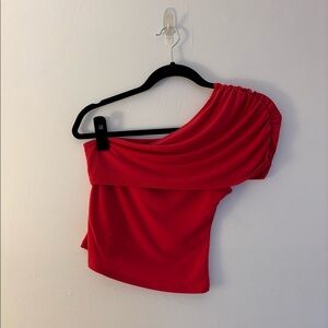 UO Red Ruched Top